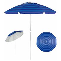 Guarda Sol 2 Metros Alumínio Articulado Sombreiro Praia Piscina Jardim Azul - 003707 Mor