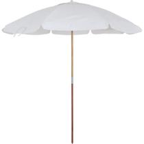 Guarda Sol 2,20 Metros em Bagum Guararapi Branco com Cabo de Madeira Bel