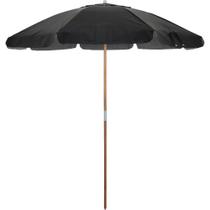 Guarda Sol 2,20 Metros em Bagum Guararapi Preto com Cabo de Madeira Bel