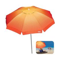 Guarda Sol 2,2m Articulado Alumínio Sombreiro Cancun Praia Piscina Camping Laranja - 1202 Tobee