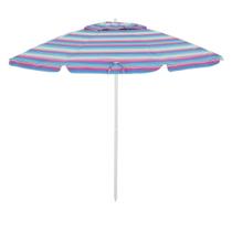 Guarda Sol 2,4 Metros Alumínio Fibra De Vidro Poliéster Praia Jardim Piscina Rosa - Belfix