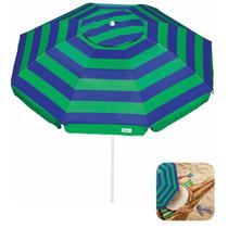 Guarda Sol 2m Em Aço Sombreiro Caribe Praia Piscina Camping Azul - 1404 Tobee Guarda Sol 2m Em Aço Sombreiro Caribe Praia Piscina Camping Azul - 1404 Tobee