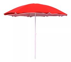 Guarda-Sol Articulado Vermelho Importway 2,4m Com Haste Feita Em Aço Inoxidável E Cobertura De Poliéster Resistente