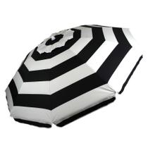 Guarda-sol Articulável Listrado Preto e Branco com Proteção UV 2,4m - ACASA Guarda-sol Articulável Listrado Preto e Branco com Proteção UV 2,4m - ACASA