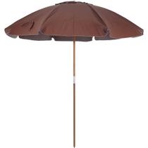 Guarda-Sol Caioba em Bagum e Haste de Madeira 2,40m Marrom Bel