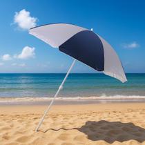 Guarda Sol De Praia 1,80 Metros Mor Azul E Branco