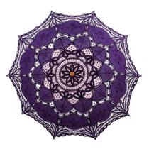 Guarda-sol de renda Bestage 30.7 feminino roxo vintage Guarda-sol de renda Bestage 30.7 feminino roxo vintage