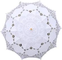 Guarda-sol de renda Bestage 30.7 feminino vintage branco Guarda-sol de renda Bestage 30.7 feminino vintage branco