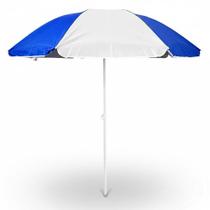 Guarda Sol Grande 1,80 Metros Azul e Branco Poliéster FPS50 com Bolsa ZELT