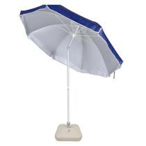 Guarda Sol Grande Azul Articulado 2,60m Resistente+Base Para GuardaSol ouOmbrellone Suporta até18kg