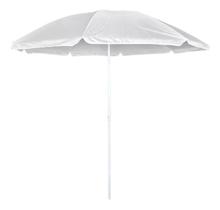 Guarda-sol Importway 2,40M Branco Tenda Nylon Haste Aço Inoxidável Praia Piscina Jardim Garden Área Externa Proteção Sol