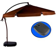 Guarda-sol Lateral Belfix 3m Marrom Giratório 360 Alumínio Com Base Marrom