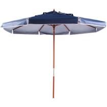 Guarda Sol Ombrelone 2,4M Diâmetro Azul Marinho Cabo Madeira Bagum BELFIX