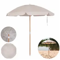 Guarda Sol Ombrelone Bagum 2 Metros Madeira Reforçado Bege - 3839 Mor