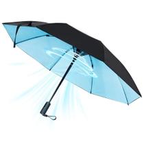 Guarda-sol UV WOOLALA com ventilador UPF 50+ dobrável recarregável