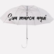 GuardaChuva Transparente Automático Grande Adulto Tipo Bengala Personalizado Resistente, Ampla Cobertura e Alta Visibilidade