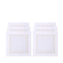 Guardanapo Bordado Branco Dourado 45x45 Kit 6 Rafimex Guardanapo Bordado Branco Dourado 45x45 Kit 6 Rafimex