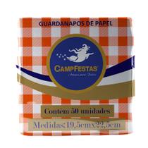 Guardanapo Crepado Xadrez - Laranja - 50 unidades - CampFestas - Rizzo