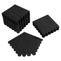 Guardanapo de coquetel BEFORYOU, 2 camadas, com bordas recortadas, pacote com 200 (preto)