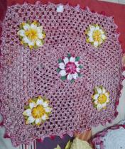 Guardanapo de Crochê Flores 100% artesanal Guardanapo de Crochê Flores 100% artesanal