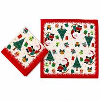 Guardanapo De Natal Tecido Papai Noel Mesa Posta Decoração Natalina -
