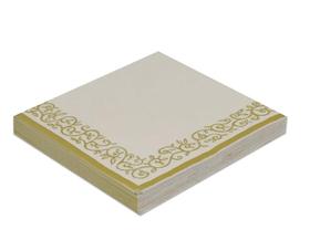 Guardanapo de Papel Luxo Estampado Dourado 32 cm x 32 cm Folha Tripla 20 Unidades Silver Festas Inspire Sua Festa