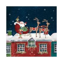 Guardanapo de Papel Papai Noel com Renas Ti-flair 33x33cm