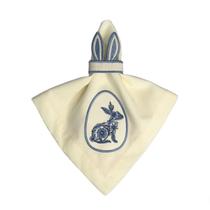 Guardanapo De Pascoa Com Bordado Azul 533096 40X40 Com 2Unid Guardanapo De Pascoa Com Bordado Azul 533096 40X40 Com 2Unid
