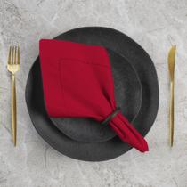 Guardanapo de Tecido Algodão Ponto Ajour 10 Peças - Vermelho