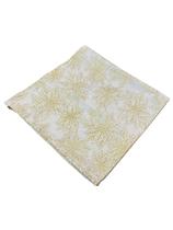 Guardanapo de Tecido Estampa Natalina Flores Douradas 40x40cm Guardanapo de Tecido Estampa Natalina Flores Douradas 40x40cm
