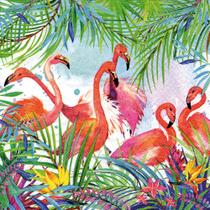Guardanapo Decorado Flamingos Keramik 33x33cm