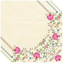 Guardanapo Decorado Moldura em Ponto Cruz Keramik 33x33cm Guardanapo Decorado Moldura em Ponto Cruz Keramik 33x33cm