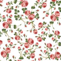 Guardanapo Decorado Pequenas Rosas Brancas Keramik 33x33cm