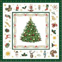 Guardanapo Decoupage Christmas Evergreen White 33X33cm - Tulip Gallery