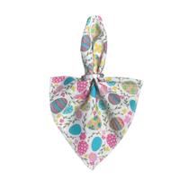 Guardanapo em Tecido Estampado Tema Páscoa Colorido Ovos Coelhinho 4 peças