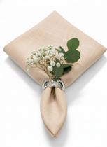 Guardanapo em Tecido Jacquard Tradicional Falso Liso Bege Marfim - 40x40cm