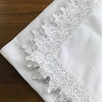 Guardanapo Em Tecido Linho Com Renda Branco Mesa Da Clau-Kit 06 Guardanapo Em Tecido Linho Com Renda Branco Mesa Da Clau-Kit 06