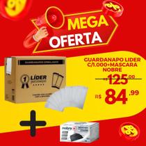 Guardanapo Embalado Individual 2000 Folhas 1000 Saches+ Mascara Nobre com 50 unidades Preta - Lider