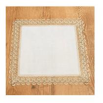 Guardanapo Indonésia Poliéster Branco/Dourado 43X43cm - Argivai