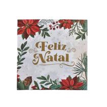 Guardanapo Natalino Florido 33x33cm 10Pçs Papel Feliz Natal