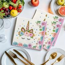 Guardanapo Papel Descartável Festa Aniversário Evento Kawaii Unicórnio Decorativo Fofo