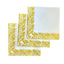 Guardanapo Papel Dupla Camada Arabesco Dourado 33Cm C/20Un