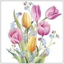 Guardanapo para Decoupage com 20 Unid. Tulips Bouquet