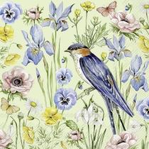 Guardanapo para Decoupage Ihr 33x33 Flores & Pássaro C/ 2 Unidades