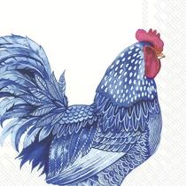 Guardanapo para Decoupage Ihr 33x33 Galo Azul C/ 2 Unidades
