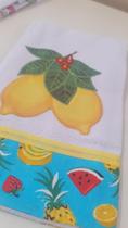 Guardanapo pêssego estampado bordado