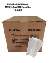 Guardanapo Sachê embalado caixa 4000 unidades 2000 sachês 12.5x20cm - FOX EMBALAGENS