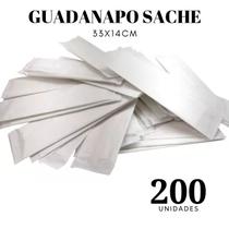 Guardanapo Sache Liso com 200 unidades todo BRANCO 33x14cm