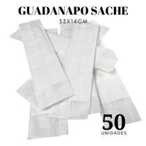 Guardanapo Sache Liso todo BRANCO 33x14cm Pacote com 50 Unidades