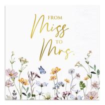 Guardanapos AUDREE Floral Miss to Mrs Gold Foil de 3 camadas (12,7 x 12,7 cm)